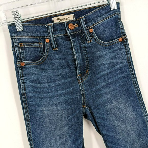 Madewell 10" High Rise Skinny Jeans 23 Medium Blue Wash Denim Cotton Classic Zip - Picture 5 of 13